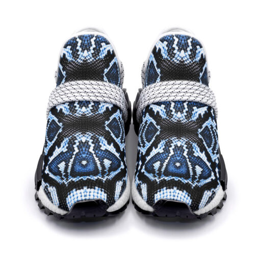 Blue Snake Skin Ornament Mesh Sneakers - Image 4