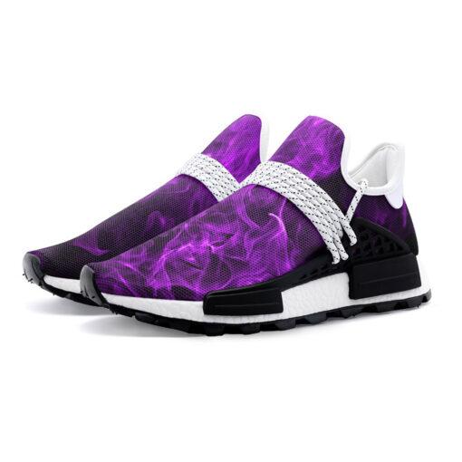 Violet Neon Fire And Smoke Mesh Sneakers - Image 2