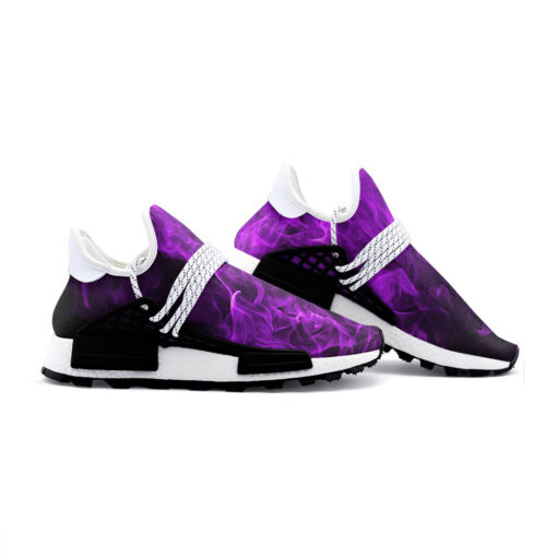 Violet Neon Fire And Smoke Mesh Sneakers - Image 3