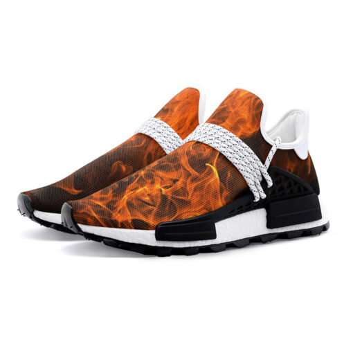 Neon Fire And Smoke Mesh Sneakers - Image 2