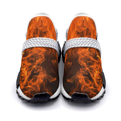 Neon Fire And Smoke Mesh Sneakers - Image 4