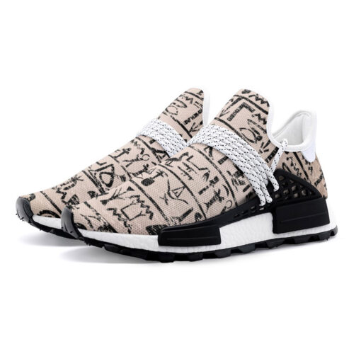 Egyptian Hieroglyphs Grunge Mesh Sneakers - Image 2