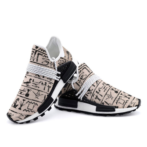 Egyptian Hieroglyphs Grunge Mesh Sneakers