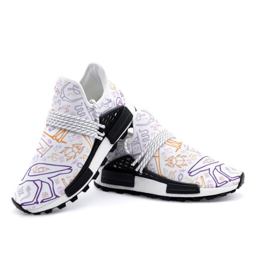 Colorful Egyptian Hieroglyphics Mesh Sneakers