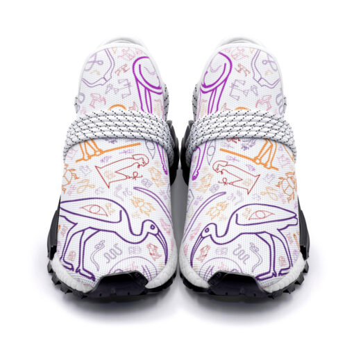 Colorful Egyptian Hieroglyphics Mesh Sneakers - Image 4