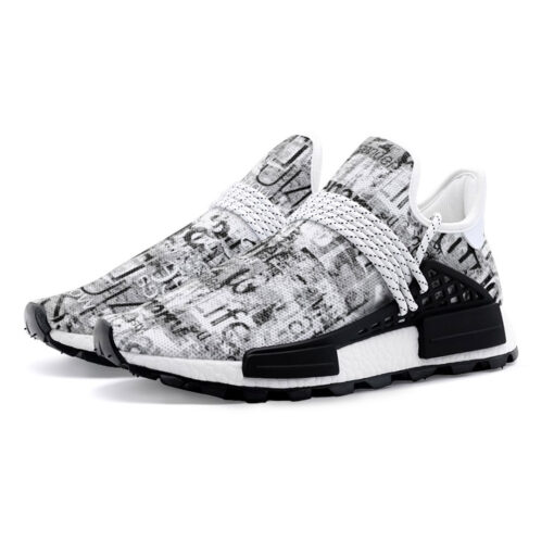 Grunge Vintage Newspaper Mesh Sneakers - Image 2