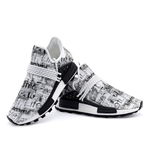 Grunge Vintage Newspaper Mesh Sneakers