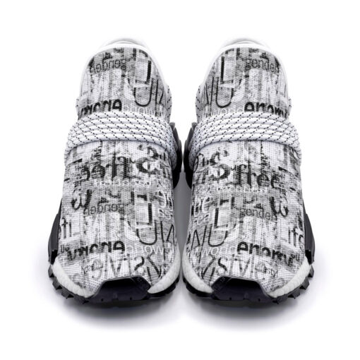 Grunge Vintage Newspaper Mesh Sneakers - Image 4