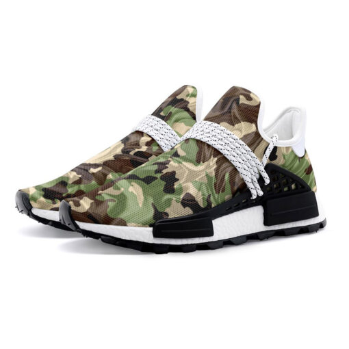 Crumpled Fabric Folds Camouflage Mesh Sneakers - Image 2