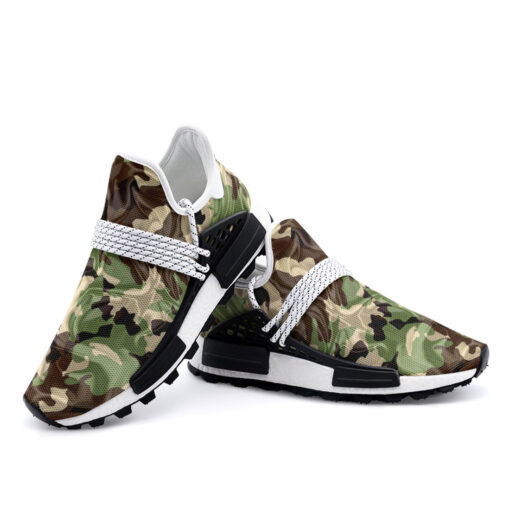 Crumpled Fabric Folds Camouflage Mesh Sneakers