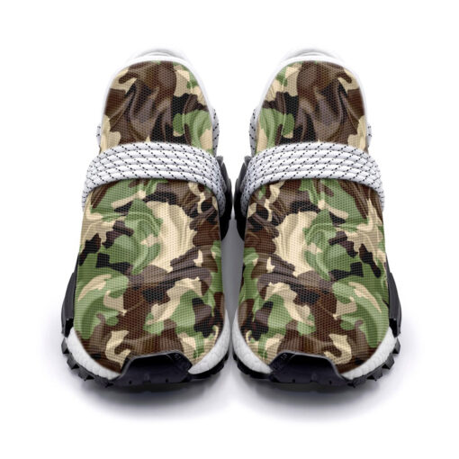 Crumpled Fabric Folds Camouflage Mesh Sneakers - Image 4